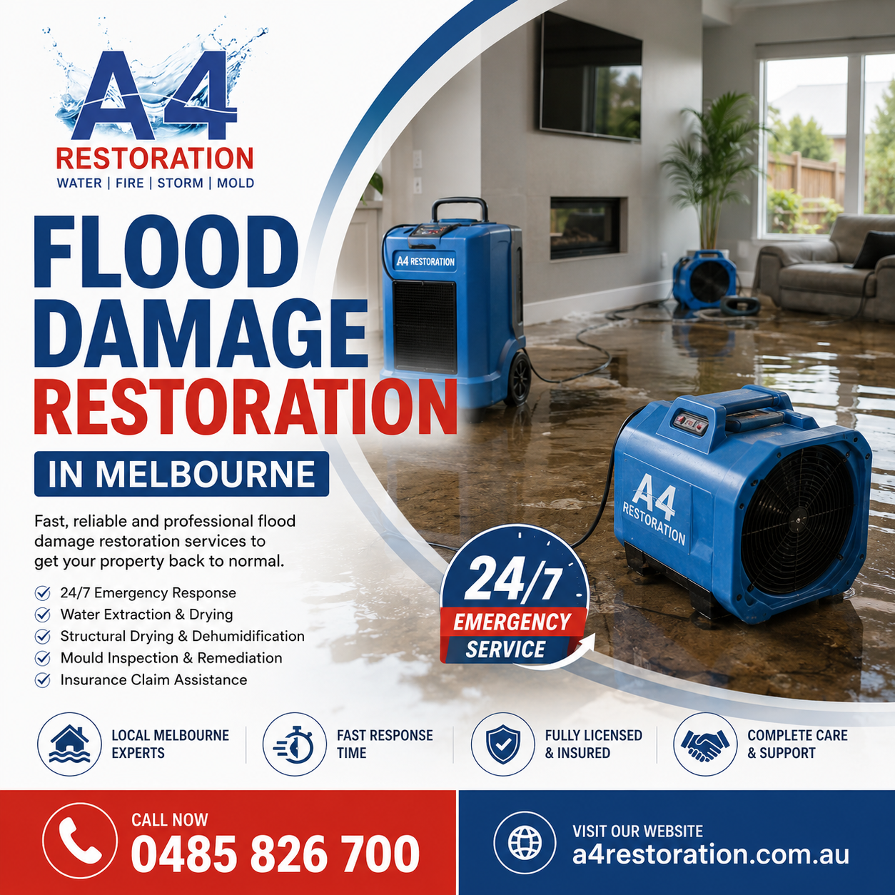 Flood Damage Restoration Service in Melbourne